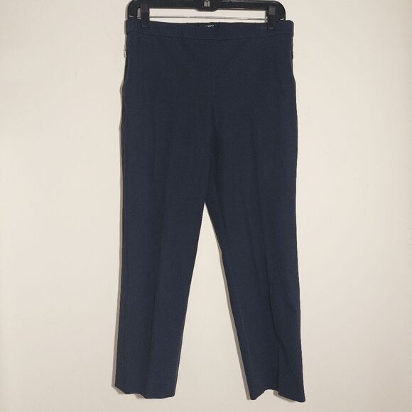 Theory Pants - Theory Women's Zippered Side Pockets Stretch Twill Cropped Dress Pants  Navy EUC